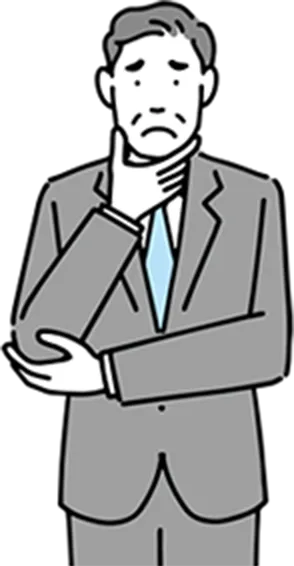 悩んでいる男性のイラスト